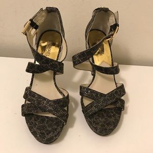 Michael Kors Evie criss cross open toe heels